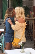 DENISE VAN OUTEN and LYDIA BRIGHT on the Set of Matalan Commerical in Mallorca 01/31/2019