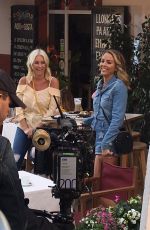 DENISE VAN OUTEN and LYDIA BRIGHT on the Set of Matalan Commerical in Mallorca 01/31/2019