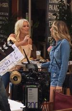 DENISE VAN OUTEN and LYDIA BRIGHT on the Set of Matalan Commerical in Mallorca 01/31/2019