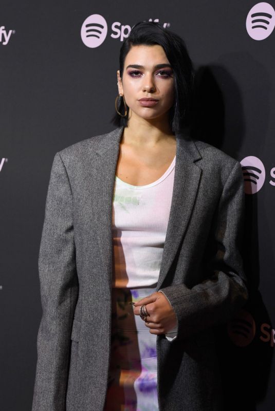 DUA LIPA at Spotify Best New Artist 2019 in Los Angeles 02/07/2019