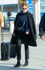 ELIZABETH OLSEN Arrivesa at JFK Airport in New York 02/15/2019