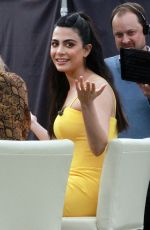 EMERAUDE TOUBIA on the Set of Extra at Universal Studios 02/27/2019