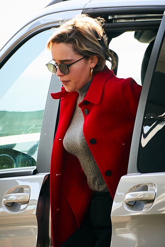 EMILIA CLARKE at Heathrow Airport in London 02/21/2019
