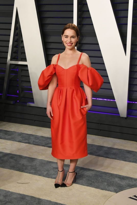 EMILIA CLARKE at Vanity Fair Oscar Party in Beverly Hills 02/24/2019