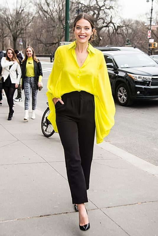 EMILY DIDONATO Arrives at Carolina Herrera Show at New York Fashion Week 02/11/2019