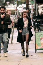 EMMA ROBERTS in Denim Shorts Out in Los Angeles 02/19/2019
