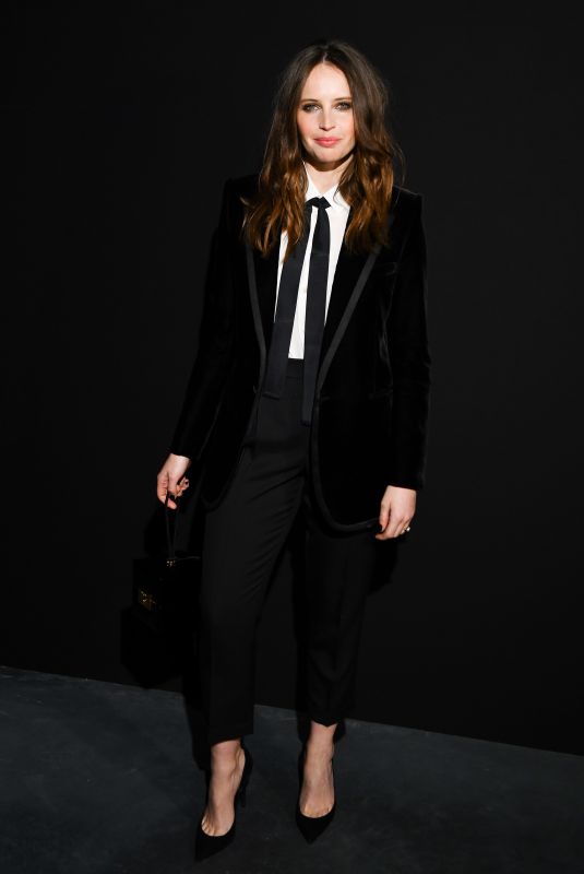 FELICITY JONES at Saint Laurent Show at Paris Fashion Week 02/26/2019