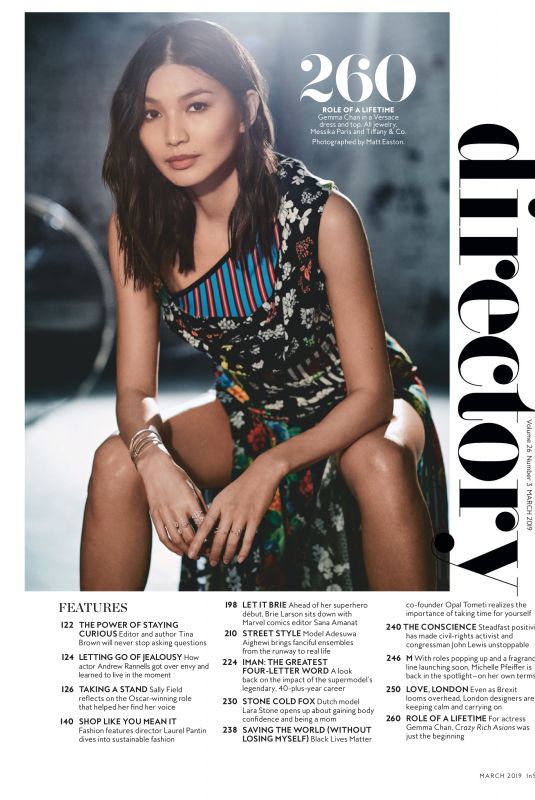 GEMMA CHAN in Instyle Magazine, March 2019