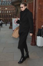 GIGI HADID Arrives at London Fashion Week 02/15/2019