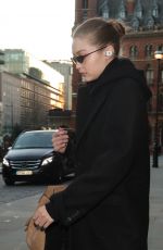 GIGI HADID Arrives at London Fashion Week 02/15/2019