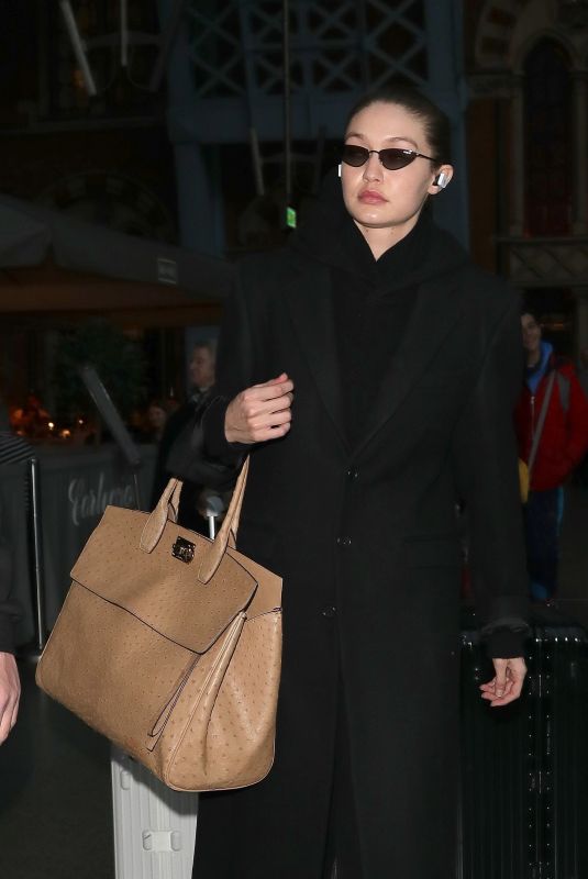GIGI HADID Arrives at London Fashion Week 02/15/2019