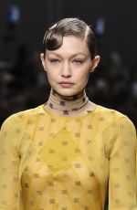 GIGI HADID at Fendi Runway Show at Milan Fashion Week 02/21/2019