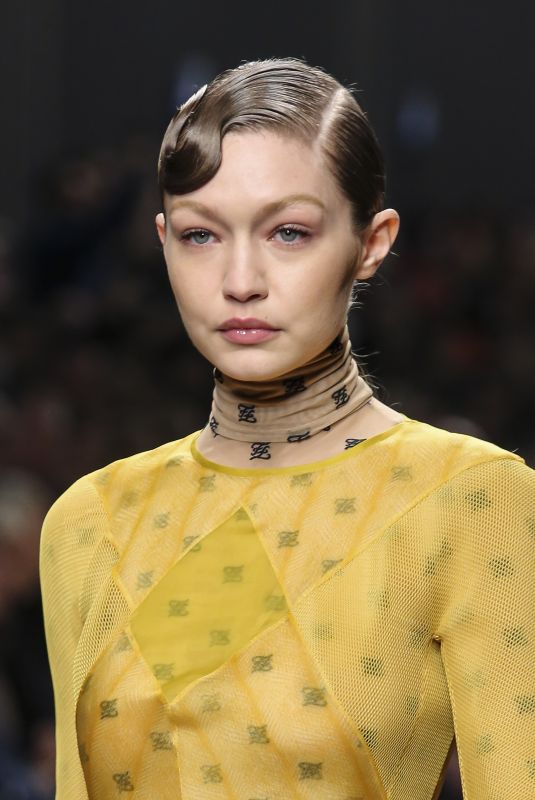 GIGI HADID at Fendi Runway Show at Milan Fashion Week 02/21/2019