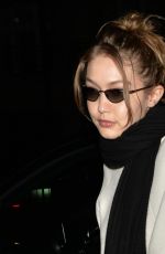 GIGI HADID in Ripped Denim Out in London 02/16/2019