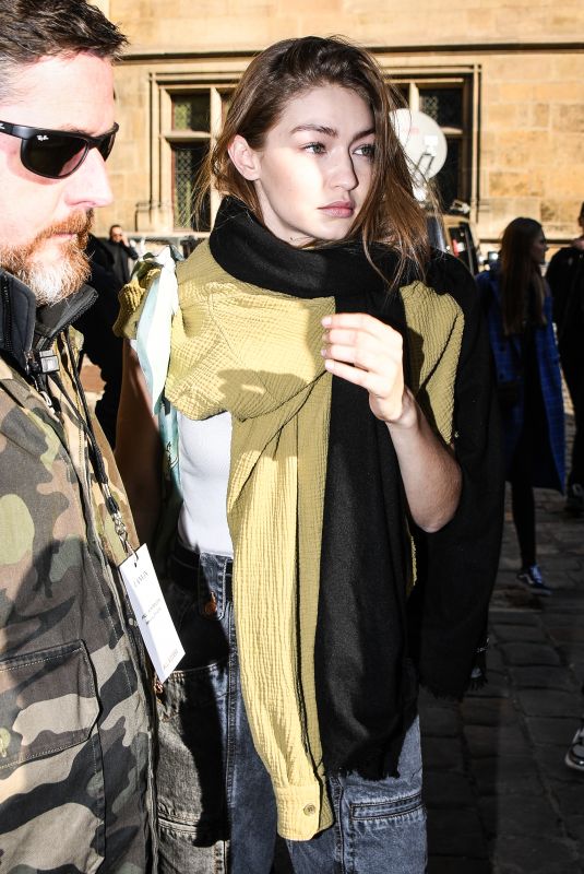 GIGI HADID Leaves Lanvin Show at PFW in Paris 02/27/2019