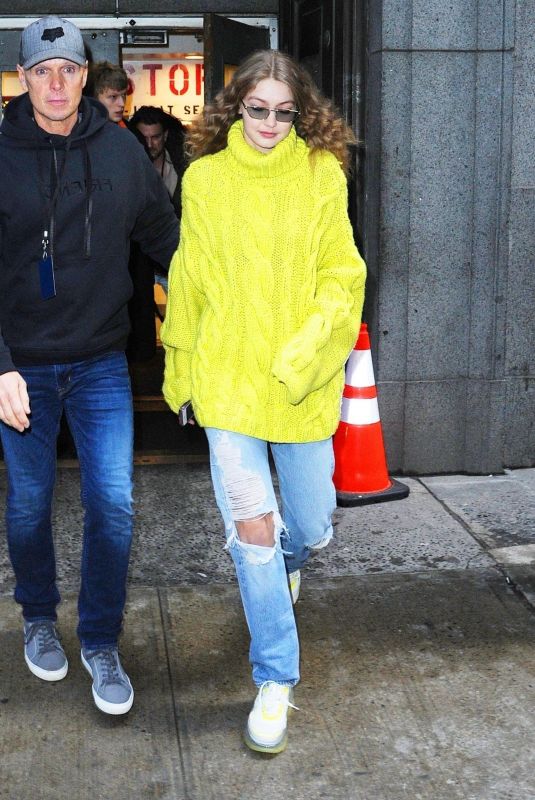 GIGI HADID Leaves Michael Kors Fashion Show in New York 02/13/2019