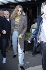 GIGI HADID Leaves Prada in Paris 02/25/2019