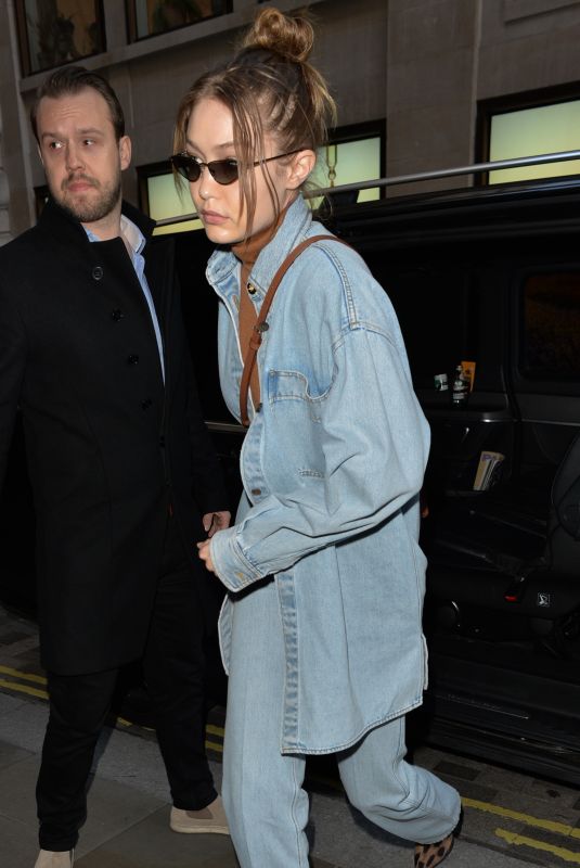 GIGI HADID Night Out in London 02/17/2019