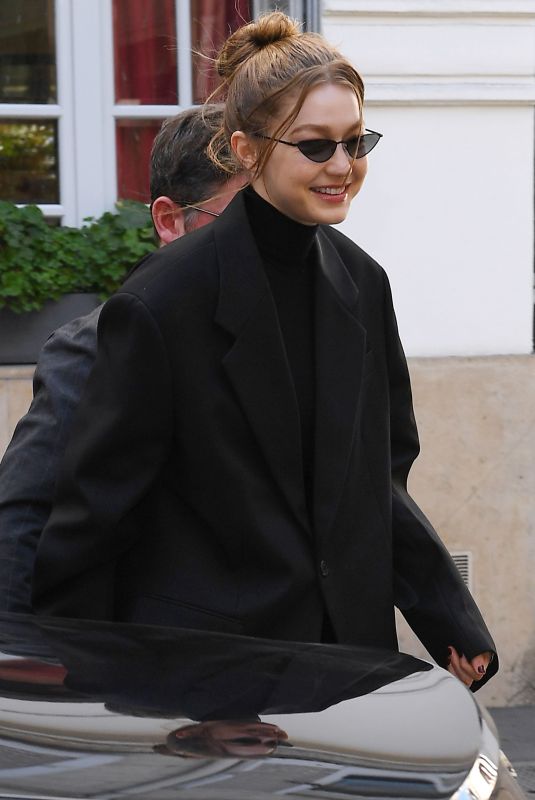 GIGI HADID Out and About in Paris 02/26/2019