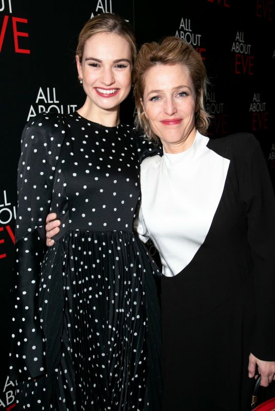 GILLIAN ANDERSON and LILY JAMES at All About Eve Premiere Party in London 02/12/2019