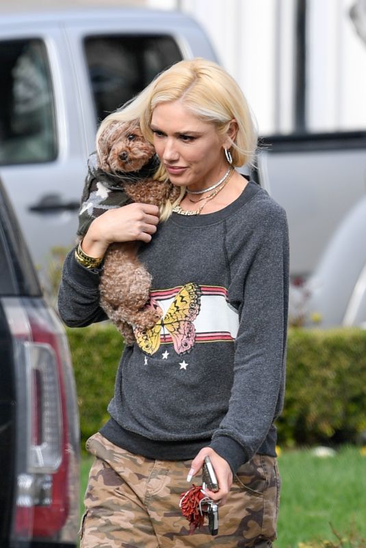 GWEN STEFANI Out with Her Dog in Los Angeles 02/20/2019