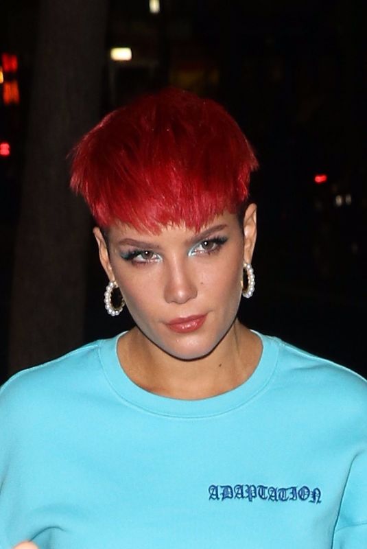 HALSEY Shows off Red Hairdo at SNL Cast Dinner in New York 02/05/2019