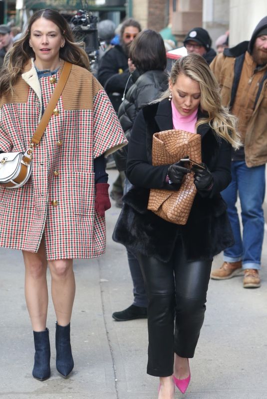 HILARY DUFF and SUTTON FOSTER on the Set of Younger in New York 02/26/2019