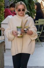 HILARY DUFF Leaves Alfred Coffee in West Hollywood 02/11/2019
