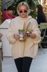HILARY DUFF Leaves Alfred Coffee in West Hollywood 02/11/2019