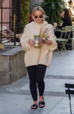 HILARY DUFF Leaves Alfred Coffee in West Hollywood 02/11/2019