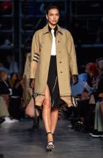IRINA SHAYK at Burberry Runway Show at London Fashion Week 02/17/2019