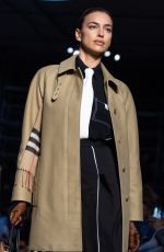 IRINA SHAYK at Burberry Runway Show at London Fashion Week 02/17/2019