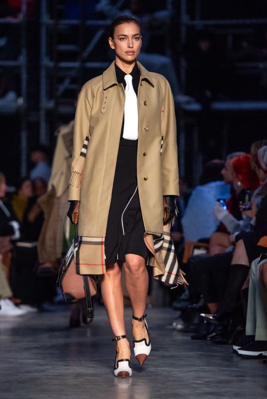 IRINA SHAYK at Burberry Runway Show at London Fashion Week 02/17/2019