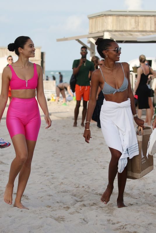JASMINE TOOKES, SHANINA SHAIK and LAIS RIBEIRO Celebrates Jasmine’s Birthday at a Beach in Miami 02/01/2019