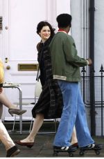 JESSICA DE GOUW oin the Set f The Crown in London 02/09/2019