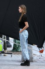JOSEPHINE SKRIVER on the Set of Maybelline Commercial in New York 02/01/2019