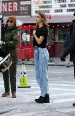 JOSEPHINE SKRIVER on the Set of Maybelline Commercial in New York 02/01/2019