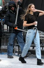 JOSEPHINE SKRIVER on the Set of Maybelline Commercial in New York 02/01/2019