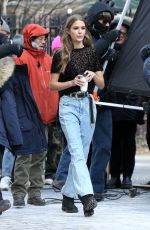 JOSEPHINE SKRIVER on the Set of Maybelline Commercial in New York 02/01/2019