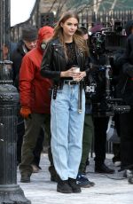 JOSEPHINE SKRIVER on the Set of Maybelline Commercial in New York 02/01/2019