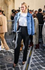 KARLIE KLOSS Arrives at Christian Dior Show at Paris Fashion Week 02/26/2019