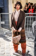 KAT GRAHAM Arrives at Christian Dior Show at Paris Fashion Week 02/26/2019