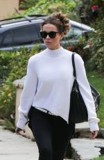 KATE BECKINSALE Heading to a Super Bowl Party in Los Angeles 02/03/2019