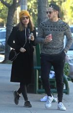 KATE MARA and Jamie Bell Out with Their Dogs in Los Angeles 02/18/2019
