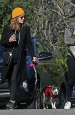KATE MARA and Jamie Bell Out with Their Dogs in Los Angeles 02/18/2019