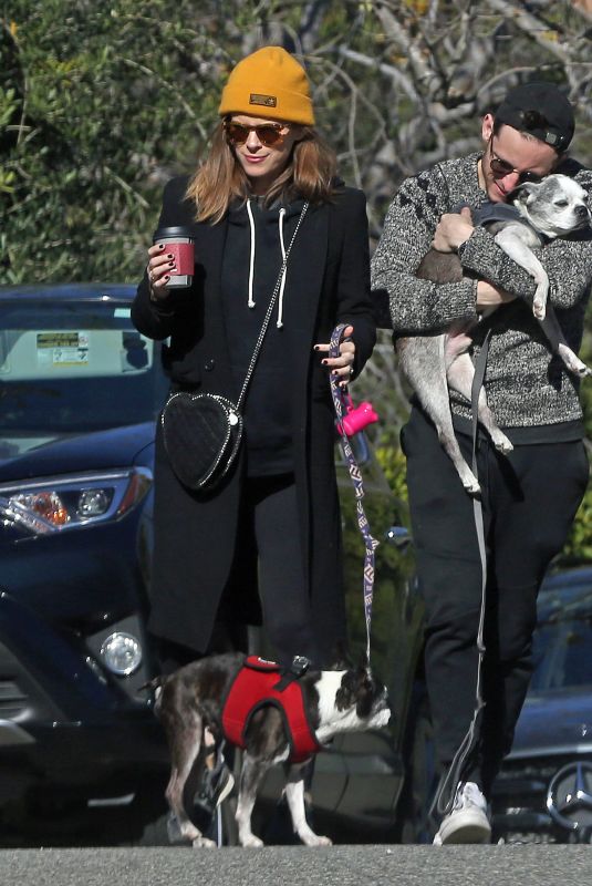 KATE MARA and Jamie Bell Out with Their Dogs in Los Angeles 02/18/2019