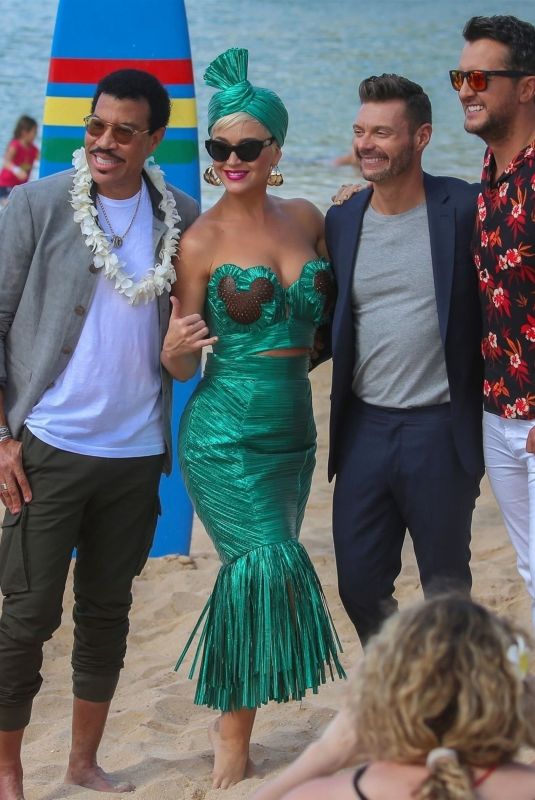 KATY PERRY, Lionel Richie, Ryan Seacrest and Luke Bryan on the Set of Aamerican Idol 01/29/2019