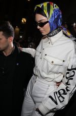 KENDALL JENNER Leaves Versace Fashion Show in Milan 02/22/2019