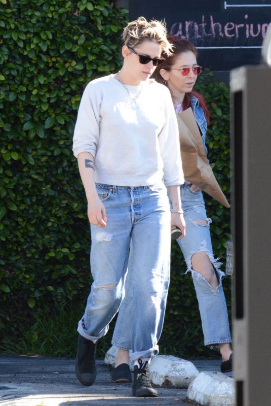 KRISTEN STEWART in Ripped Denim Out in Los Feliz 02/11/2019