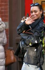 LAMEKA FOX Out with Her Dog at New York Fashion Week 02/04/2019